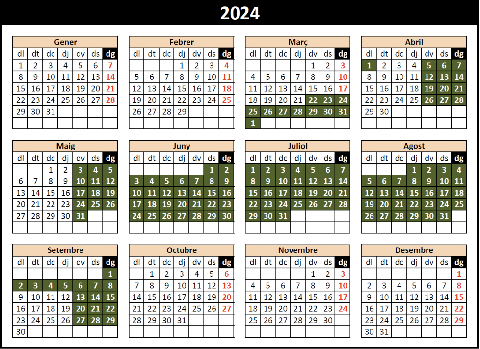 Calendari Càmping Ridaura 2022